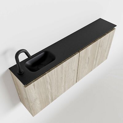 MONDIAZ TURE 120cm toiletmeubel light brown grey. EDEN wastafel urban links 1 kraangat