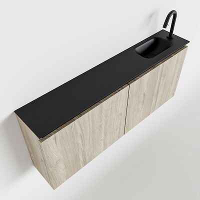 MONDIAZ TURE 120cm toiletmeubel light brown grey. EDEN wastafel urban rechts 1 kraangat