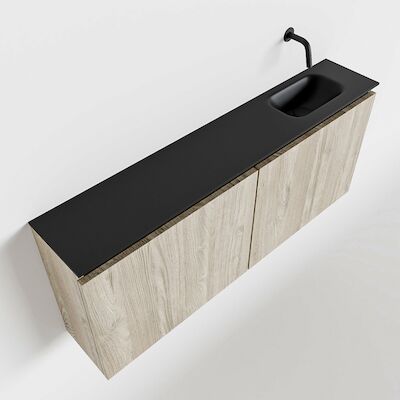MONDIAZ TURE 120cm toiletmeubel light brown grey. EDEN wastafel urban rechts geen kraangat