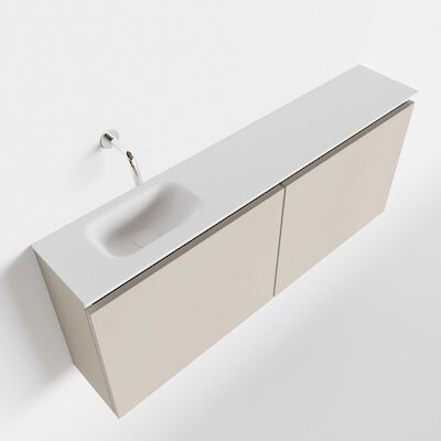 MONDIAZ TURE 120cm toiletmeubel linen. EDEN wastafel talc links geen kraangat