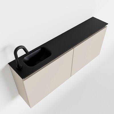 MONDIAZ TURE 120cm toiletmeubel linen. EDEN wastafel urban links 1 kraangat