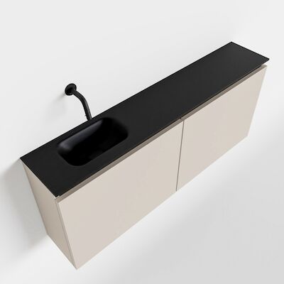 MONDIAZ TURE 120cm toiletmeubel linen. EDEN wastafel urban links geen kraangat