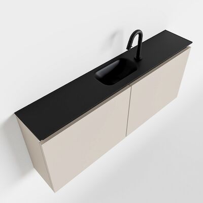 MONDIAZ TURE 120cm toiletmeubel linen. EDEN wastafel urban midden 1 kraangat