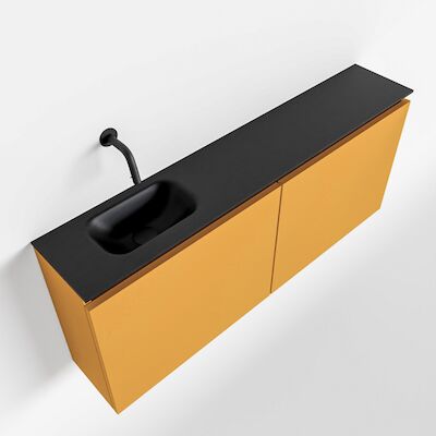 MONDIAZ TURE 120cm toiletmeubel ocher. EDEN wastafel urban links geen kraangat