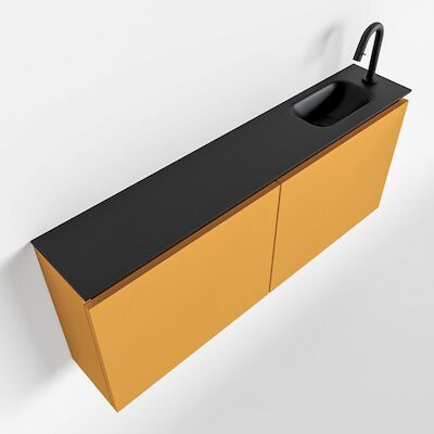 MONDIAZ TURE 120cm toiletmeubel ocher. EDEN wastafel urban rechts 1 kraangat