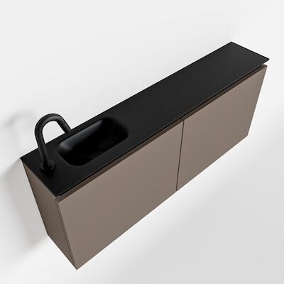 MONDIAZ TURE 120cm toiletmeubel smoke. EDEN wastafel urban links 1 kraangat