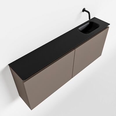 MONDIAZ TURE 120cm toiletmeubel smoke. EDEN wastafel urban rechts geen kraangat