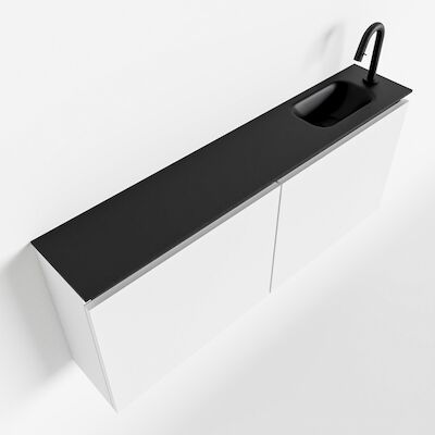 MONDIAZ TURE 120cm toiletmeubel talc. EDEN wastafel urban rechts 1 kraangat
