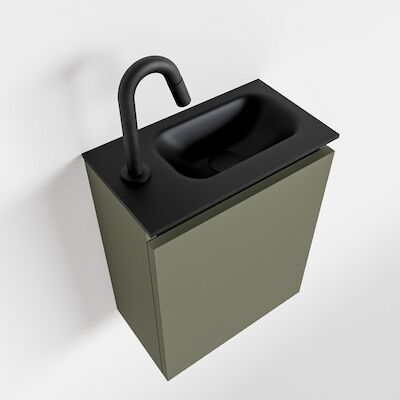 MONDIAZ TURE 40cm toiletmeubel army. EDEN wastafel urban rechts 1 kraangat