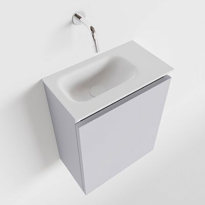MONDIAZ TURE 40cm toiletmeubel cale. EDEN wastafel talc links geen kraangat