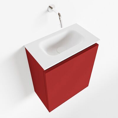 MONDIAZ TURE 40cm toiletmeubel fire. EDEN wastafel talc midden geen kraangat