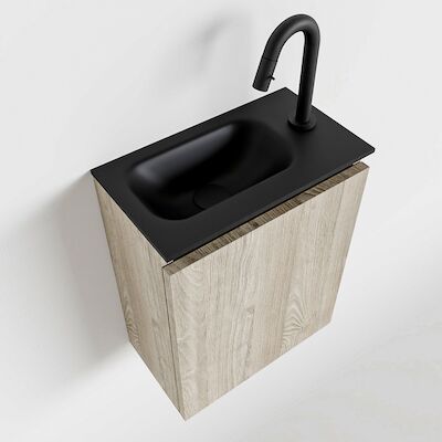 MONDIAZ TURE 40cm toiletmeubel light brown grey. EDEN wastafel urban links 1 kraangat
