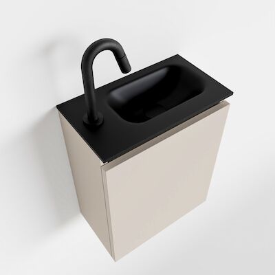 MONDIAZ TURE 40cm toiletmeubel linen. EDEN wastafel urban rechts 1 kraangat