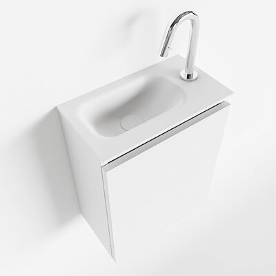 MONDIAZ TURE 40cm toiletmeubel talc. EDEN wastafel talc links 1 kraangat