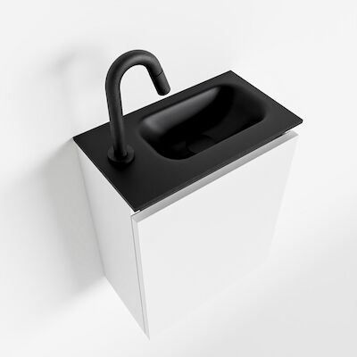 MONDIAZ TURE 40cm toiletmeubel talc. EDEN wastafel urban rechts 1 kraangat
