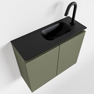 MONDIAZ TURE 60cm toiletmeubel army. EDEN wastafel urban rechts 1 kraangat