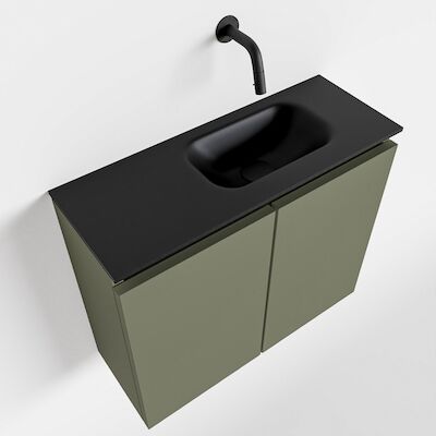 MONDIAZ TURE 60cm toiletmeubel army. EDEN wastafel urban rechts geen kraangat