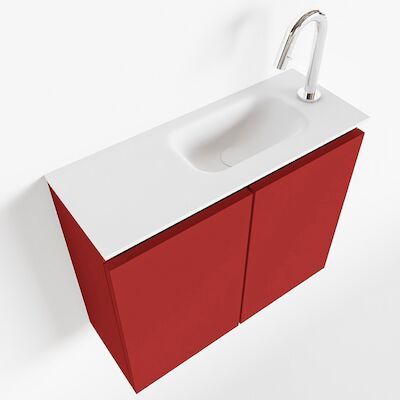 MONDIAZ TURE 60cm toiletmeubel fire. EDEN wastafel talc rechts 1 kraangat