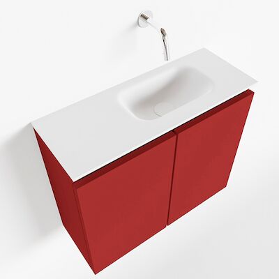 MONDIAZ TURE 60cm toiletmeubel fire. EDEN wastafel talc rechts geen kraangat