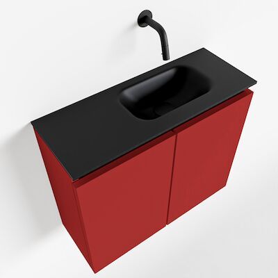 MONDIAZ TURE 60cm toiletmeubel fire. EDEN wastafel urban rechts geen kraangat