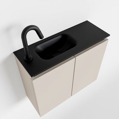 MONDIAZ TURE 60cm toiletmeubel linen. EDEN wastafel urban links 1 kraangat