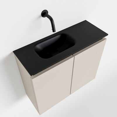 MONDIAZ TURE 60cm toiletmeubel linen. EDEN wastafel urban links geen kraangat