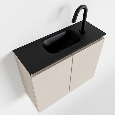 MONDIAZ TURE 60cm toiletmeubel linen. EDEN wastafel urban midden 1 kraangat