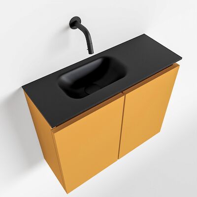MONDIAZ TURE 60cm toiletmeubel ocher. EDEN wastafel urban links geen kraangat