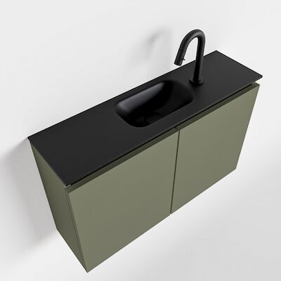 MONDIAZ TURE 80cm toiletmeubel army. EDEN wastafel urban midden 1 kraangat