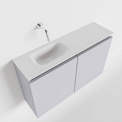 MONDIAZ TURE 80cm toiletmeubel cale. EDEN wastafel talc links geen kraangat