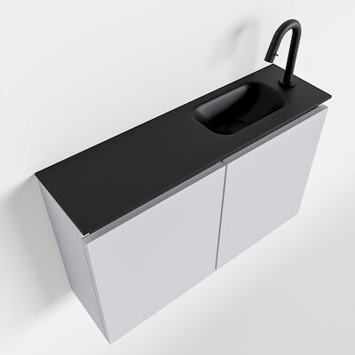 MONDIAZ TURE 80cm toiletmeubel cale. EDEN wastafel urban rechts 1 kraangat