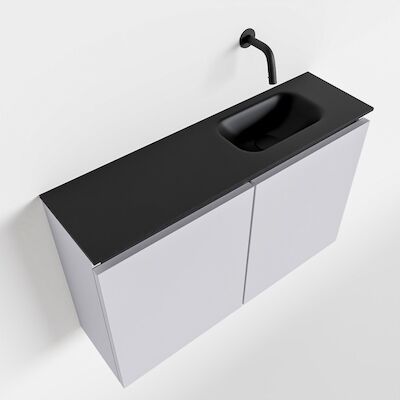 MONDIAZ TURE 80cm toiletmeubel cale. EDEN wastafel urban rechts geen kraangat