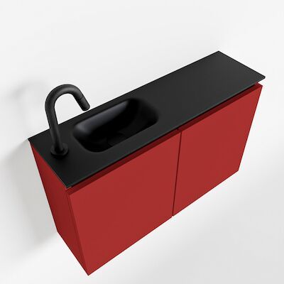 MONDIAZ TURE 80cm toiletmeubel fire. EDEN wastafel urban links 1 kraangat