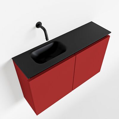 MONDIAZ TURE 80cm toiletmeubel fire. EDEN wastafel urban links geen kraangat