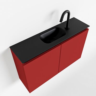 MONDIAZ TURE 80cm toiletmeubel fire. EDEN wastafel urban midden 1 kraangat