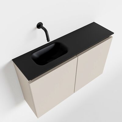MONDIAZ TURE 80cm toiletmeubel linen. EDEN wastafel urban links geen kraangat