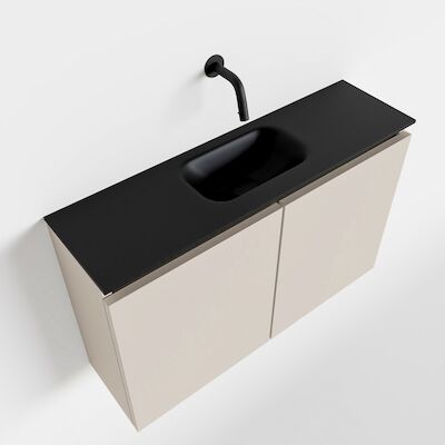 MONDIAZ TURE 80cm toiletmeubel linen. EDEN wastafel urban midden geen kraangat