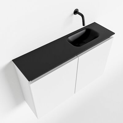 MONDIAZ TURE 80cm toiletmeubel talc. EDEN wastafel urban rechts geen kraangat