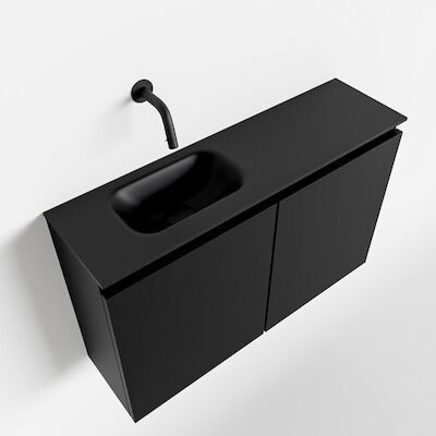MONDIAZ TURE 80cm toiletmeubel urban. EDEN wastafel urban links geen kraangat