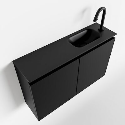 MONDIAZ TURE 80cm toiletmeubel urban. EDEN wastafel urban rechts 1 kraangat