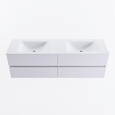 MONDIAZ VICA 160cm badmeubel onderkast Cale 4 lades. Wastafel CLOUD dubbel 2 kraangaten, kleur Talc.