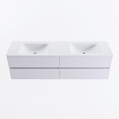 MONDIAZ VICA 170cm badmeubel onderkast Cale 4 lades. Wastafel CLOUD dubbel 2 kraangaten, kleur Talc.