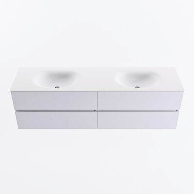 MONDIAZ VICA 170cm badmeubel onderkast Cale 4 lades. Wastafel MOON dubbel 2 kraangaten, kleur Talc.