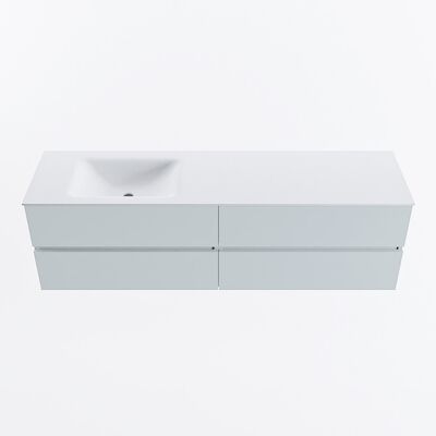 MONDIAZ VICA 170cm badmeubel onderkast Clay 4 lades. Wastafel CLOUD links 1 kraangat, kleur Talc.