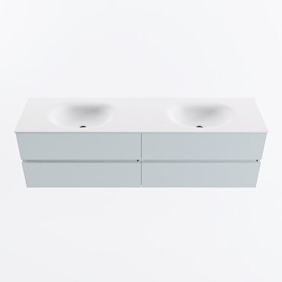 MONDIAZ VICA 170cm badmeubel onderkast Clay 4 lades. Wastafel MOON dubbel 2 kraangaten, kleur Talc.