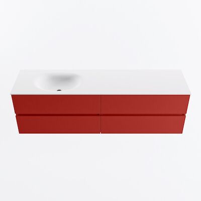 MONDIAZ VICA 170cm badmeubel onderkast Fire 4 lades. Wastafel MOON links 1 kraangat, kleur Talc.