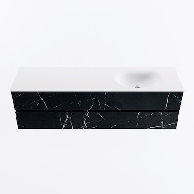 MONDIAZ VICA 170cm badmeubel onderkast Marquina 4 lades. Wastafel MOON rechts zonder kraangat, kleur Talc.