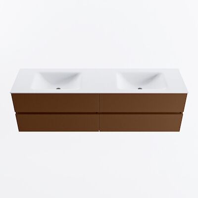 MONDIAZ VICA 170cm badmeubel onderkast Rust 4 lades. Wastafel CLOUD dubbel 2 kraangaten, kleur Talc.