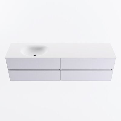 MONDIAZ VICA 180cm badmeubel onderkast Cale 4 lades. Wastafel MOON links zonder kraangat, kleur Talc.