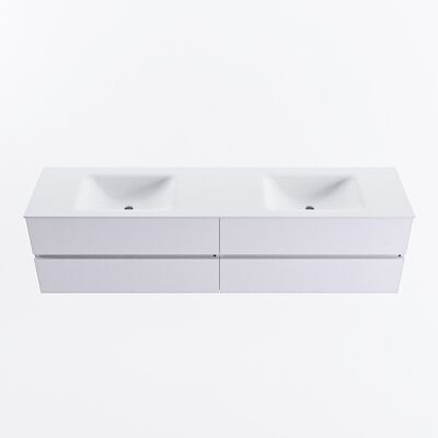 MONDIAZ VICA 190cm badmeubel onderkast Cale 4 lades. Wastafel CLOUD dubbel 2 kraangaten, kleur Talc.